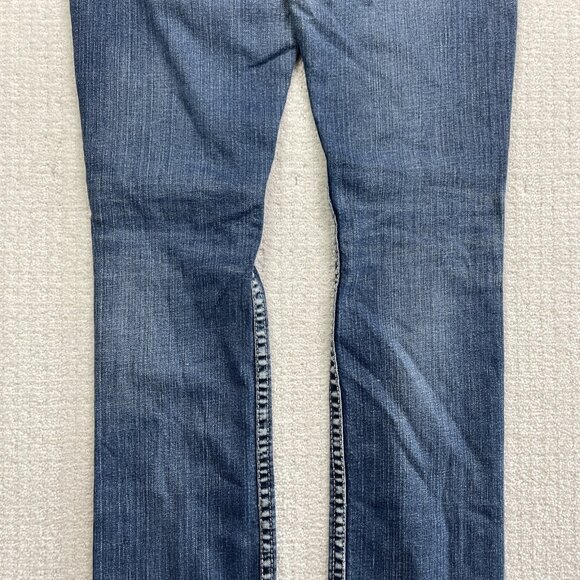 Y2K Silver Jeans Co Berkley Straight Leg Blue Denim Jeans Sz 31x32 Sequin Pocket - Picture 3 of 14